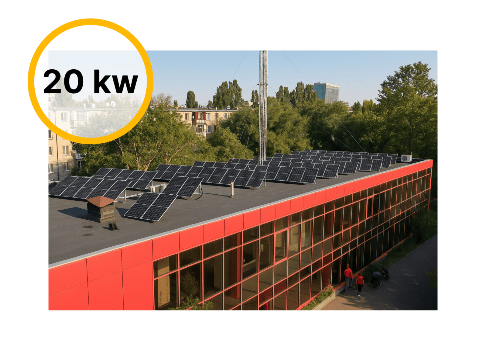 СЕС гібридна з АКБ потужністю 20 кВт